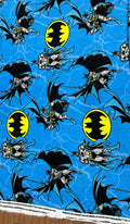 Batman Fleece Fabric by the Yard, 58” Wide, 100% Polyester, Blue Superhero Fabric, Batman Logo Fleece for Blankets, Sewing & Crafts