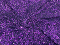 5mm Sequins on a Stretch Velvet 2-Way Stretch Sold By The Yard. Purple For Prom Dress Evening Wedding Bridal Gowns