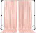 Polyester Backdrop Drapes Curtains 2 Panels with Rod Pockets - Wedding Ceremony Party Home Window Decorations - Blush Pink
