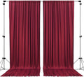 Polyester Backdrop Drapes Curtains 2 Panels with Rod Pockets - Wedding Ceremony Party Home Window Decorations - Burgundy