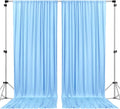 Polyester Backdrop Drapes Curtains 2 Panels with Rod Pockets - Wedding Ceremony Party Home Window Decorations - Lt Blue