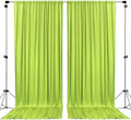 Polyester Backdrop Drapes Curtains 2 Panels with Rod Pockets - Wedding Ceremony Party Home Window Decorations - Lime