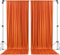 Polyester Backdrop Drapes Curtains 2 Panels with Rod Pockets - Wedding Ceremony Party Home Window Decorations - Orange