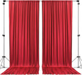 Polyester Backdrop Drapes Curtains 2 Panels with Rod Pockets - Wedding Ceremony Party Home Window Decorations - Red