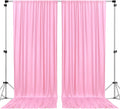 Polyester Backdrop Drapes Curtains 2 Panels with Rod Pockets - Wedding Ceremony Party Home Window Decorations - Pink