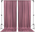 Polyester Backdrop Drapes Curtains 2 Panels with Rod Pockets - Wedding Ceremony Party Home Window Decorations - Dusty Rose