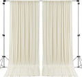 Polyester Backdrop Drapes Curtains 2 Panels with Rod Pockets - Wedding Ceremony Party Home Window Decorations - Ivory