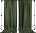 Polyester Backdrop Drapes Curtains 2 Panels with Rod Pockets - Wedding Ceremony Party Home Window Decorations - Olive