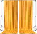 Polyester Backdrop Drapes Curtains 2 Panels with Rod Pockets - Wedding Ceremony Party Home Window Decorations - Dk Yellow