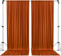 Polyester Backdrop Drapes Curtains 2 Panels with Rod Pockets - Wedding Ceremony Party Home Window Decorations - Rust