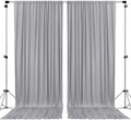 Polyester Backdrop Drapes Curtains 2 Panels with Rod Pockets - Wedding Ceremony Party Home Window Decorations - Silver