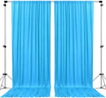 Polyester Backdrop Drapes Curtains 2 Panels with Rod Pockets - Wedding Ceremony Party Home Window Decorations - Turquoise