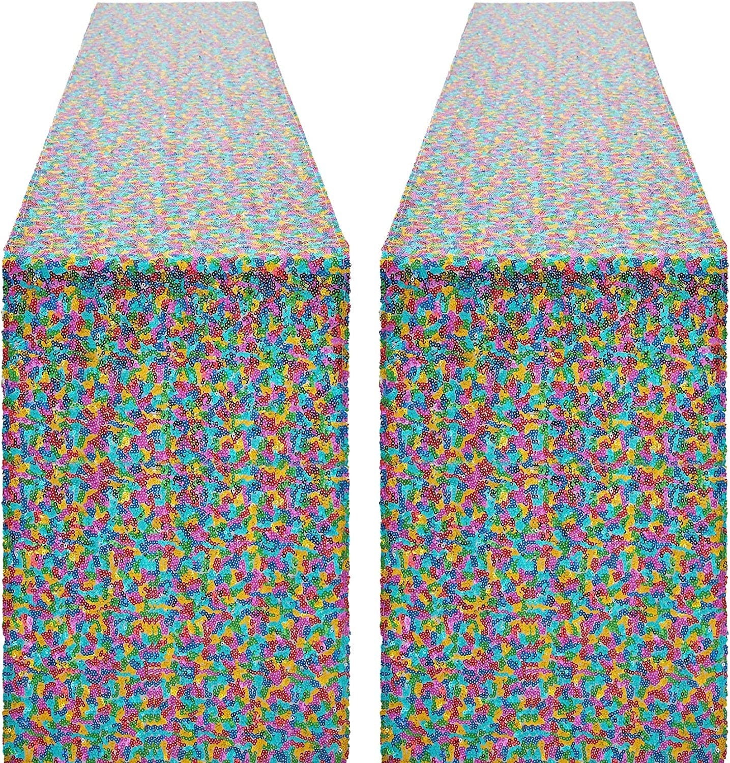 4 Pack -- Multicolor Table Runners - Sequin Table Runner Glitter Table Runner for Birthday Party, Supplies Decorations ( 4 Pack )
