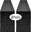 4 Pack -- Black Table Runners - Sequin Table Runner Glitter Table Runner for Birthday Party, Supplies Decorations ( 4 Pack )