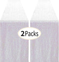 2 Pack -- White Iridescent Table Runners - Sequin Table Runner Glitter Table Runner for Birthday Party, Supplies Decorations ( 2 Pack )