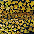 METALLIC STARS - Metallic Sequins Velvet Fabric - Black Stretch Velvet - IRIDESCENT - By The Yard. Gold