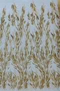 LUXURY BRANCHES  -  Designs Embroider with Sequins and Heavy Beaded on a Mesh Lace Fabric - Sold By The Yard - GOLD