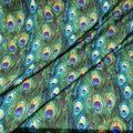 PEACOCK - Print Stretch Spandex-Sold By The Yard - GREENBLUE - Ideal For Costumes, Dresses, Leggings, Swimsuit and Much More