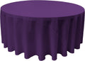 PURPLE - Polyester Poplin Washable Round Tablecloth, Stain Wrinkle Resistant Table Cover 120", Fabric Table Cloth Dinning, Kitchen, Party