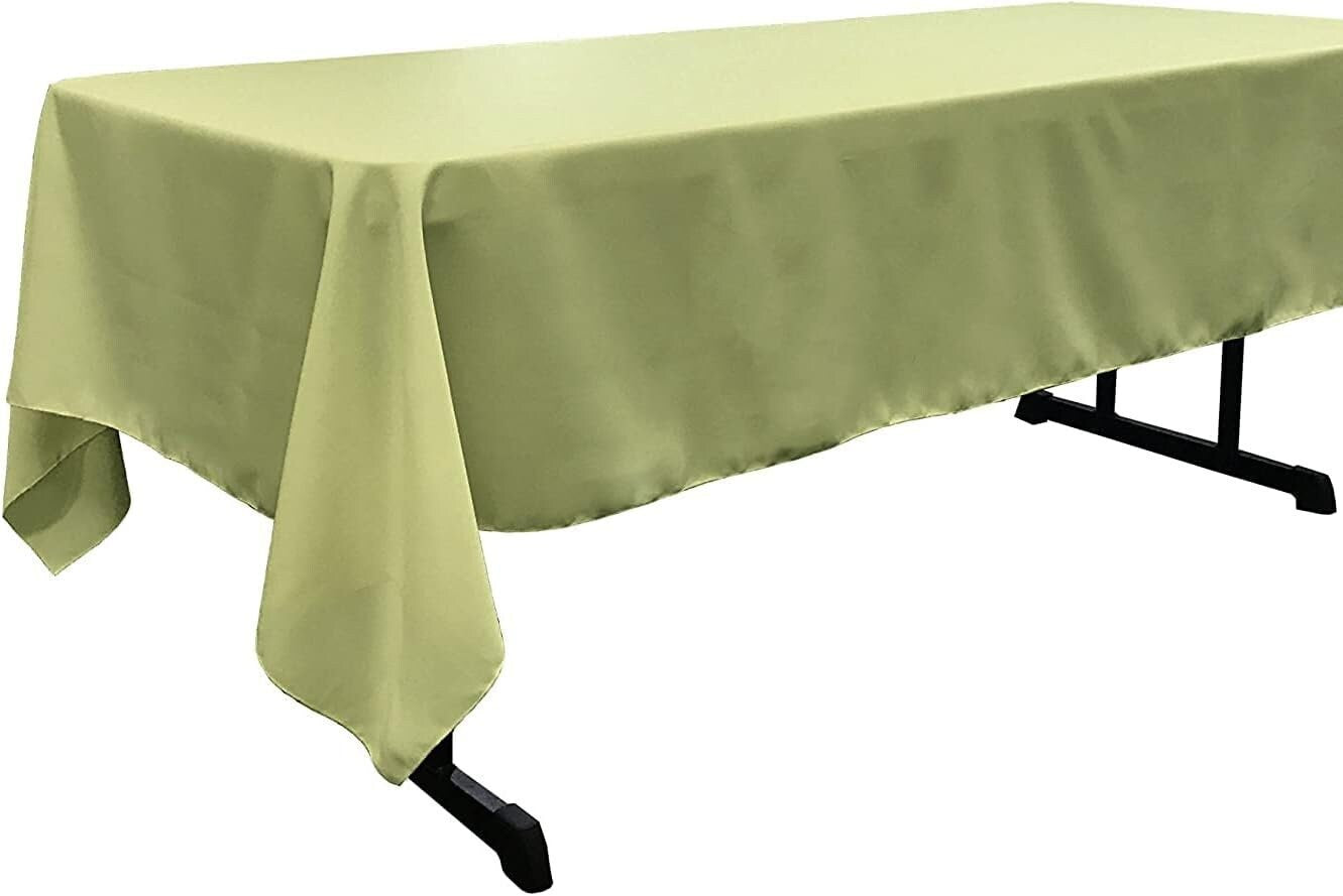LTSAGE -Polyester Poplin Washable Rectangular Tablecloth, Stain Wrinkle Resistant Table Cover Fabric Table Cloth for Dinning, Kitchen,Party