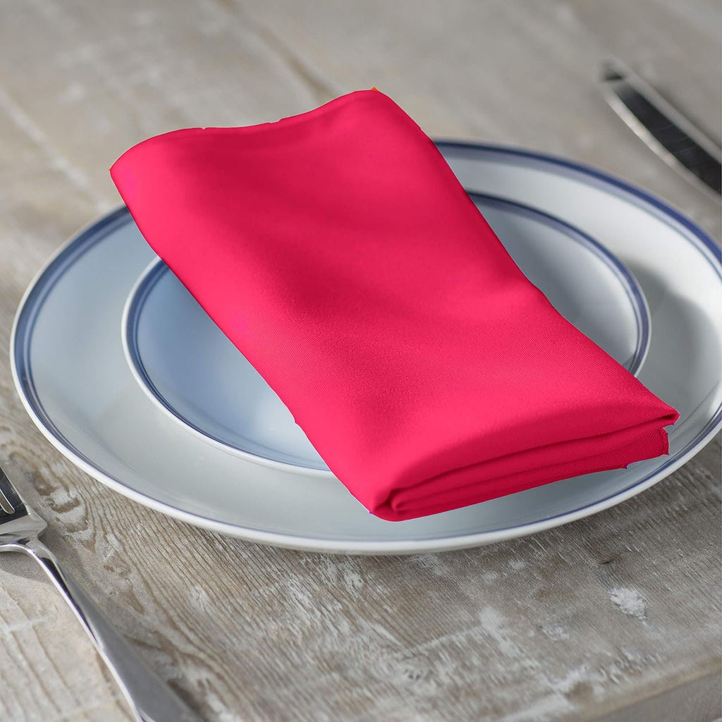 FUCHSIA -Poly Poplin Napkin - 18" X 18" - Cloth Napkins, Washable Reusable Napkins,Wrinkle Resistance Napkins for Dinner, Wedding, Parties