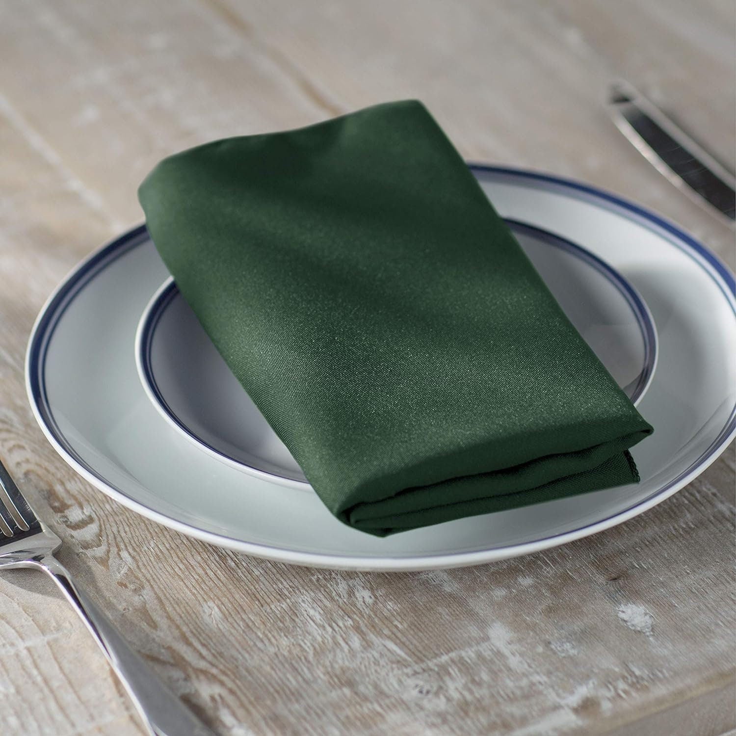 HUNTER - Poly Poplin Napkin - 18" X 18" - Cloth Napkins, Washable Reusable Napkins Wrinkle Resistance Napkins for Dinner, Wedding,Parties
