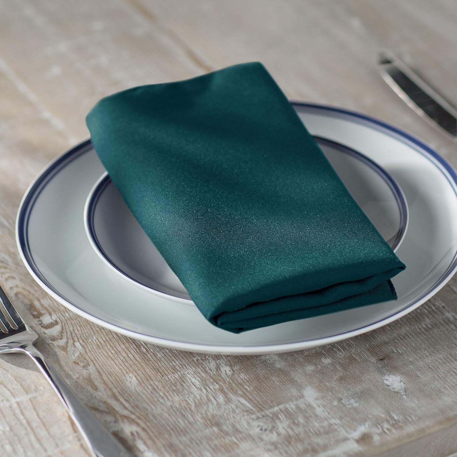 TEAL - Poly Poplin Napkin - 18" X 18" - Cloth Napkins, Washable Reusable Napkins Wrinkle Resistance Napkins for Dinner, Wedding,Parties