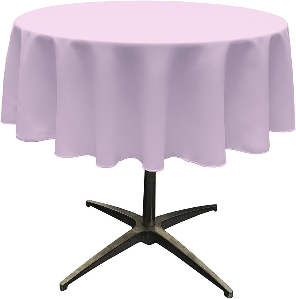 LILAC - Polyester Poplin Washable Round Tablecloth, Wrinkle Resistant Table Cover Fabric Table Cloth for Dinning, Kitchen, Party, Holiday