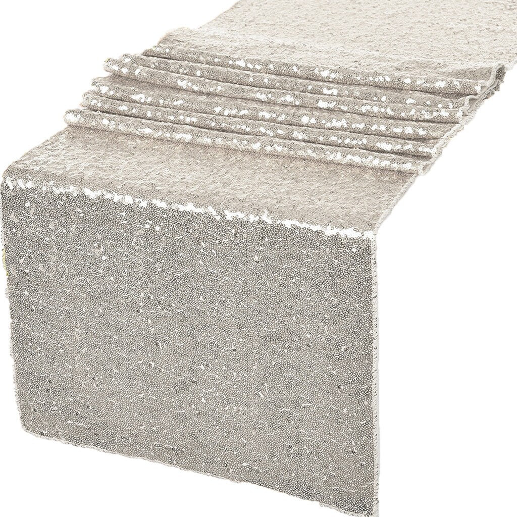 SEQUIN - 12" Wide Wedding & Party Decoration Solid Satin Table Runner ( 12" Wide x 90" Long) 14 Colors Available
