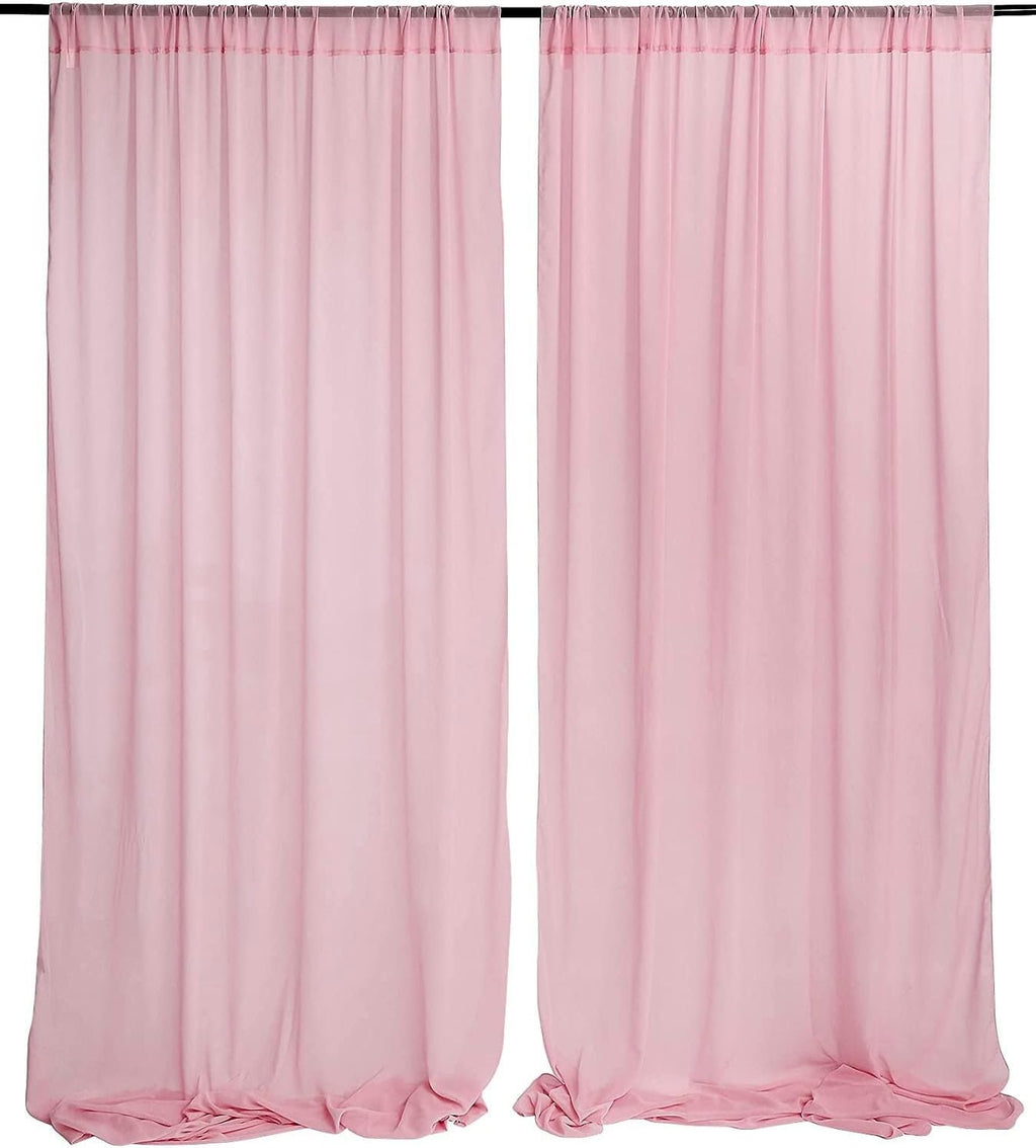 2 PANELS Chiffon Backdrop Curtains Drapes Sheer Chiffon Fabric Photography Curtain Drapes for Wedding Ceremony Party. 21 Colors Available