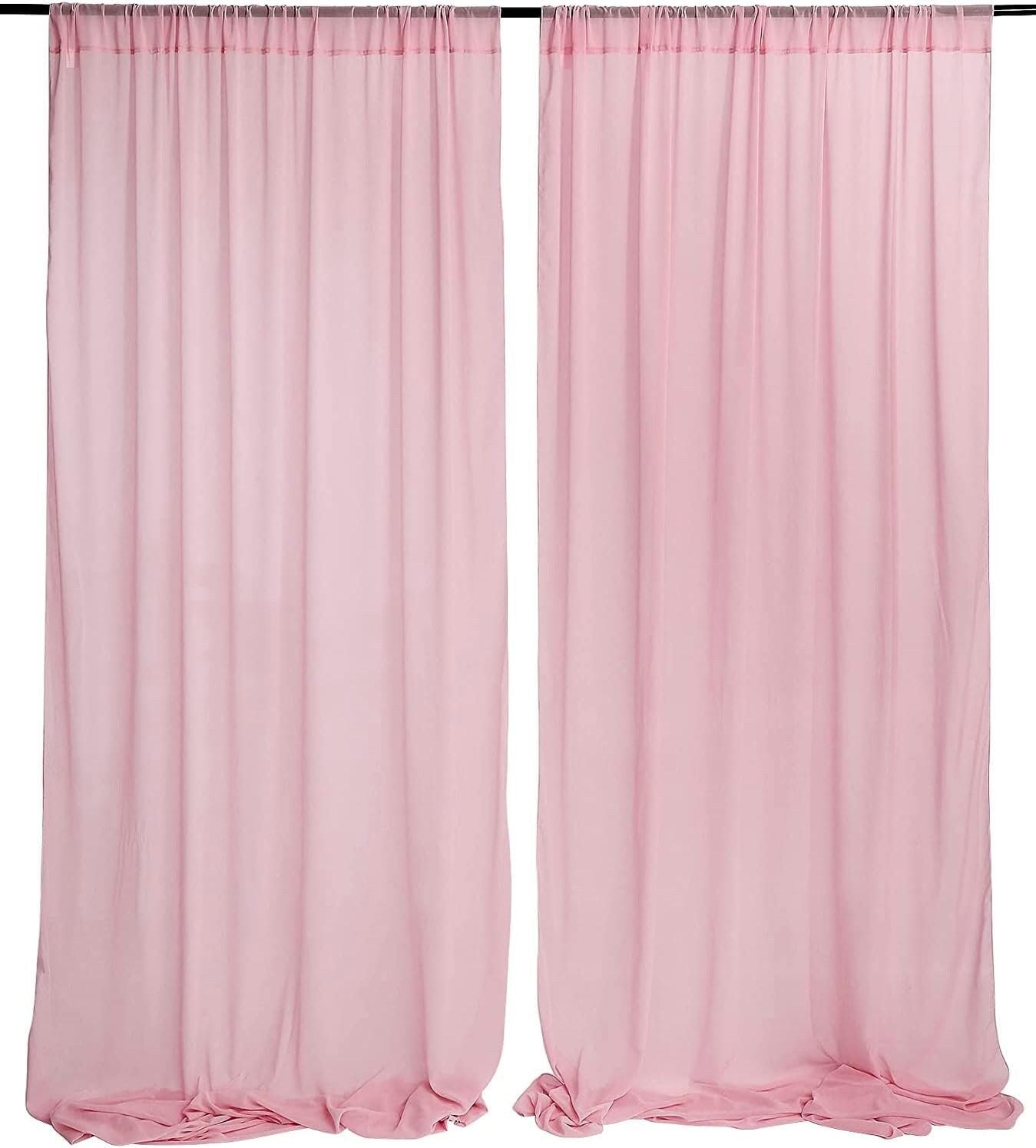 2 PANELS Chiffon Backdrop Curtains Drapes Sheer Chiffon Fabric Photography Curtain Drapes for Wedding Ceremony Party. 21 Colors Available