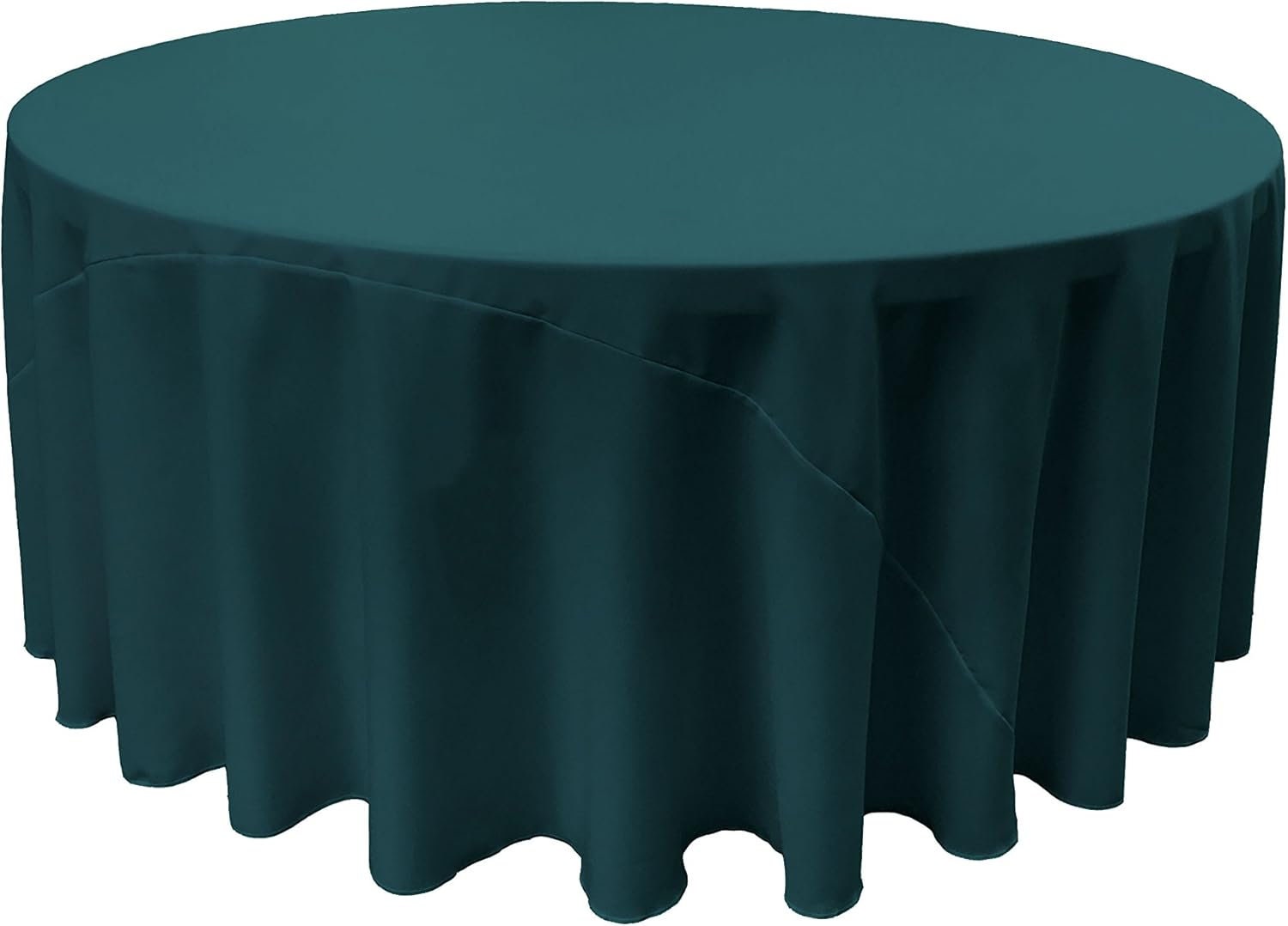 TEAL - Polyester Poplin Washable Round Tablecloth, Stain Wrinkle Resistant Table Cover 120", Fabric Table Cloth Dinning, Kitchen, Party