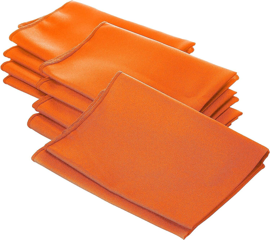 ORANGE - Poly Poplin Napkin - 18" X 18" - Cloth Napkins, Washable Reusable Napkins Wrinkle Resistance Napkins for Dinner, Wedding,Parties