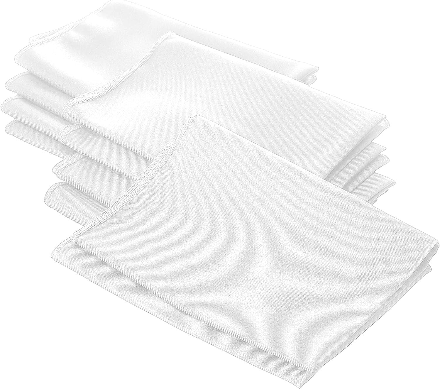 WHITE - Poly Poplin Napkin - 18" X 18" - Cloth Napkins, Washable Reusable Napkins Wrinkle Resistance Napkins for Dinner, Wedding,Parties