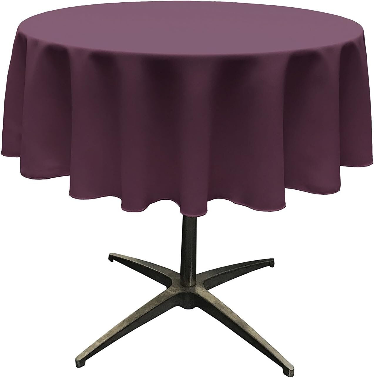 EGGPLANT - Polyester Poplin Washable Round Tablecloth, Wrinkle Resistant Table Cover Fabric Table Cloth for Dinning, Kitchen, Party,Holiday