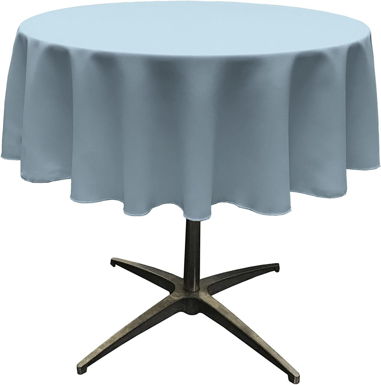 LTBLUE - Polyester Poplin Washable Round Tablecloth, Wrinkle Resistant Table Cover Fabric Table Cloth for Dinning, Kitchen, Party,Holiday