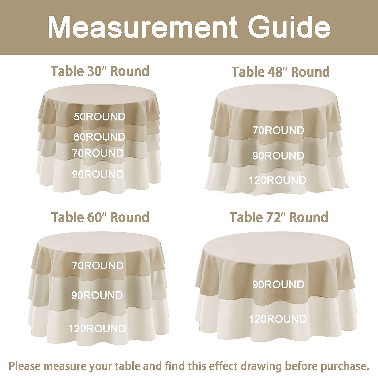 LT YELLOW - Polyester Poplin Washable Round Tablecloth, Stain Wrinkle Resistant Table Cover 120", Fabric Table Cloth Dinning, Kitchen, Party