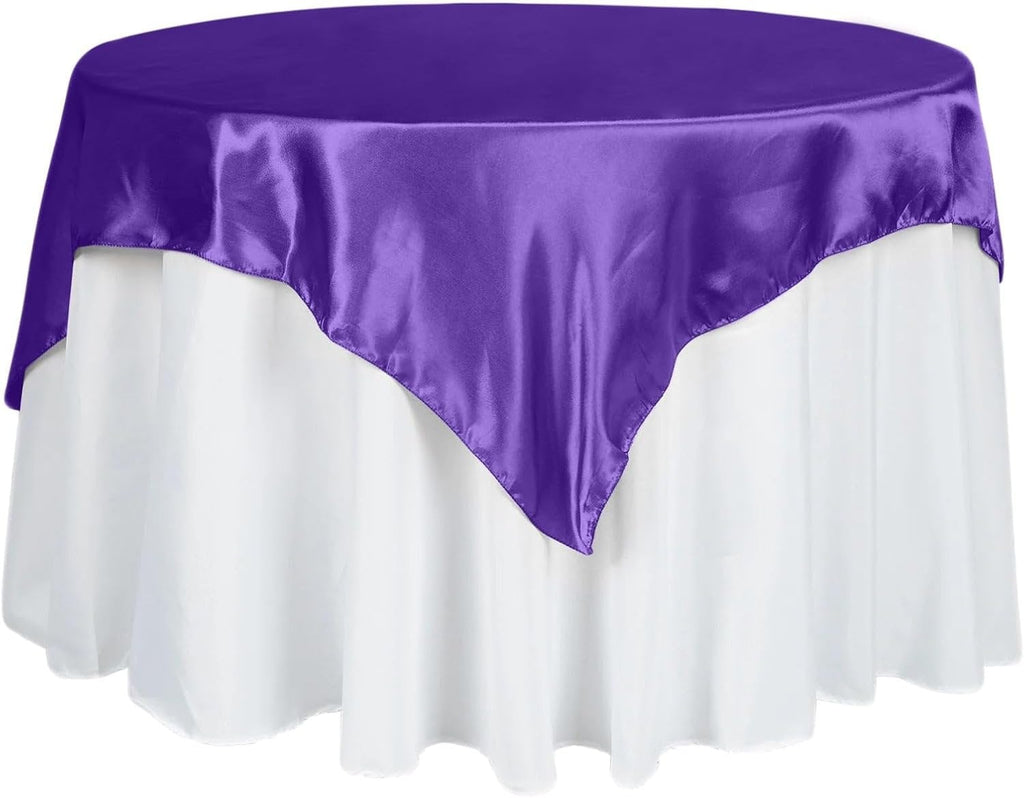 SATIN - Square Tablecloth Overlay - Square Tablecloth, Square Table Cover Fabric  for Dining, Kitchen, Party. 27 Colors Available