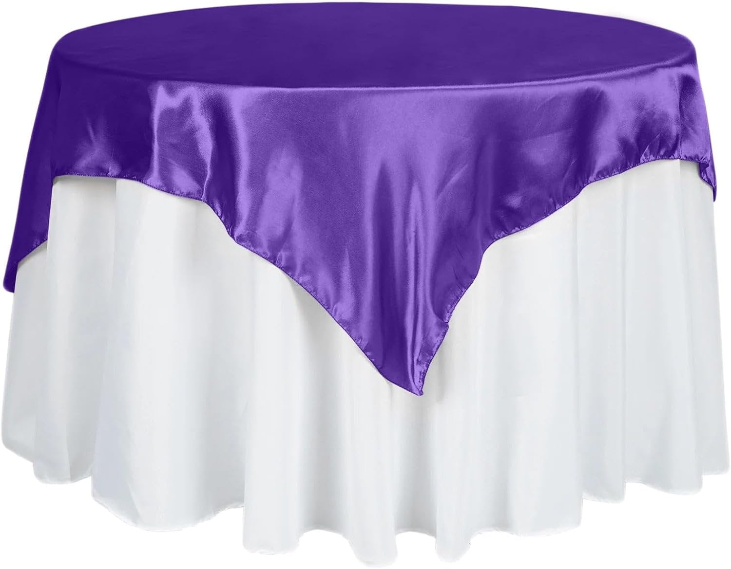 SATIN - Square Tablecloth Overlay - Square Tablecloth, Square Table Cover Fabric  for Dining, Kitchen, Party. 27 Colors Available