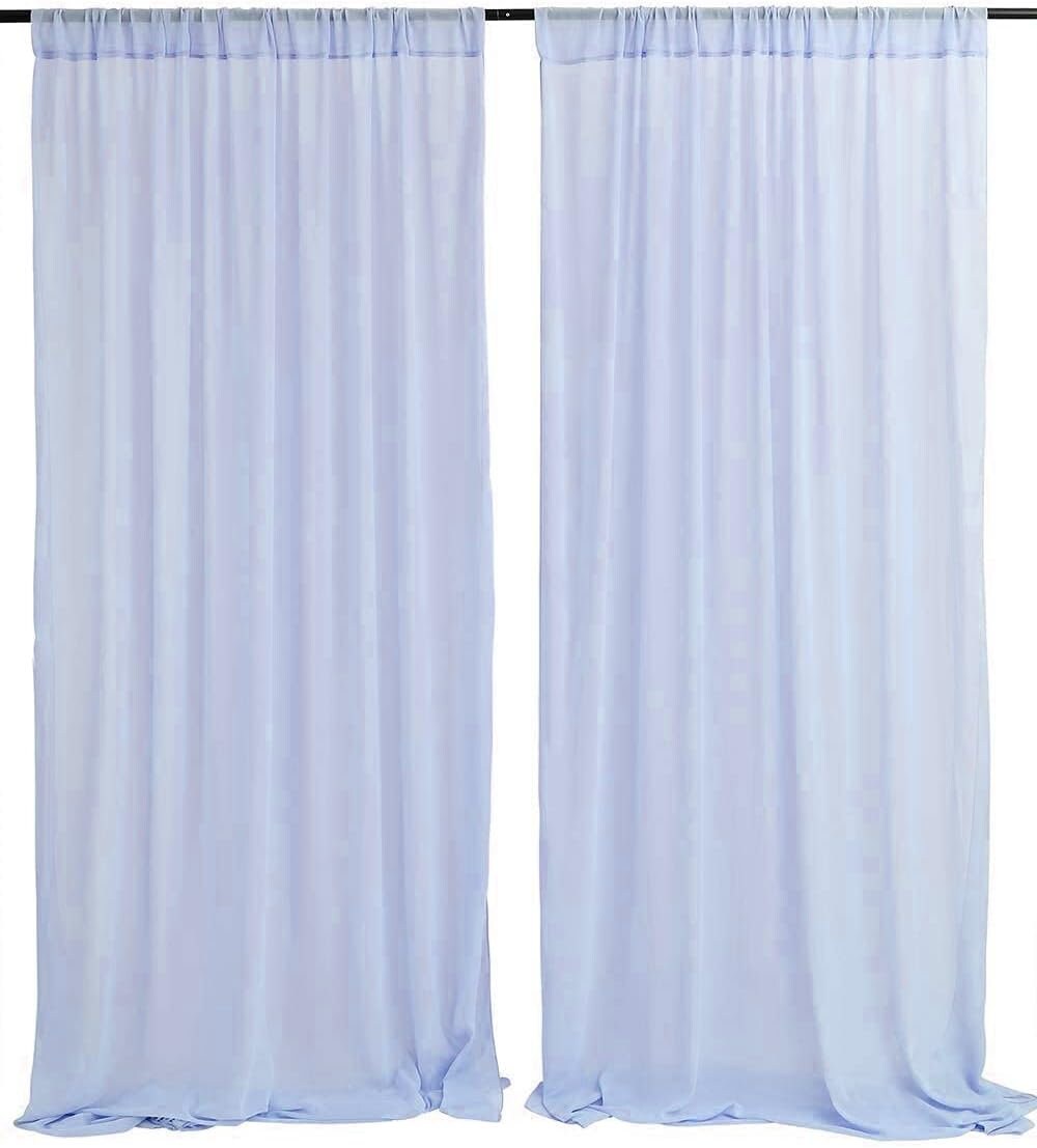 2 PANELS Chiffon Backdrop Curtains Drapes Sheer Chiffon Fabric Photography Curtain Drapes for Wedding Ceremony Party. 21 Colors Available