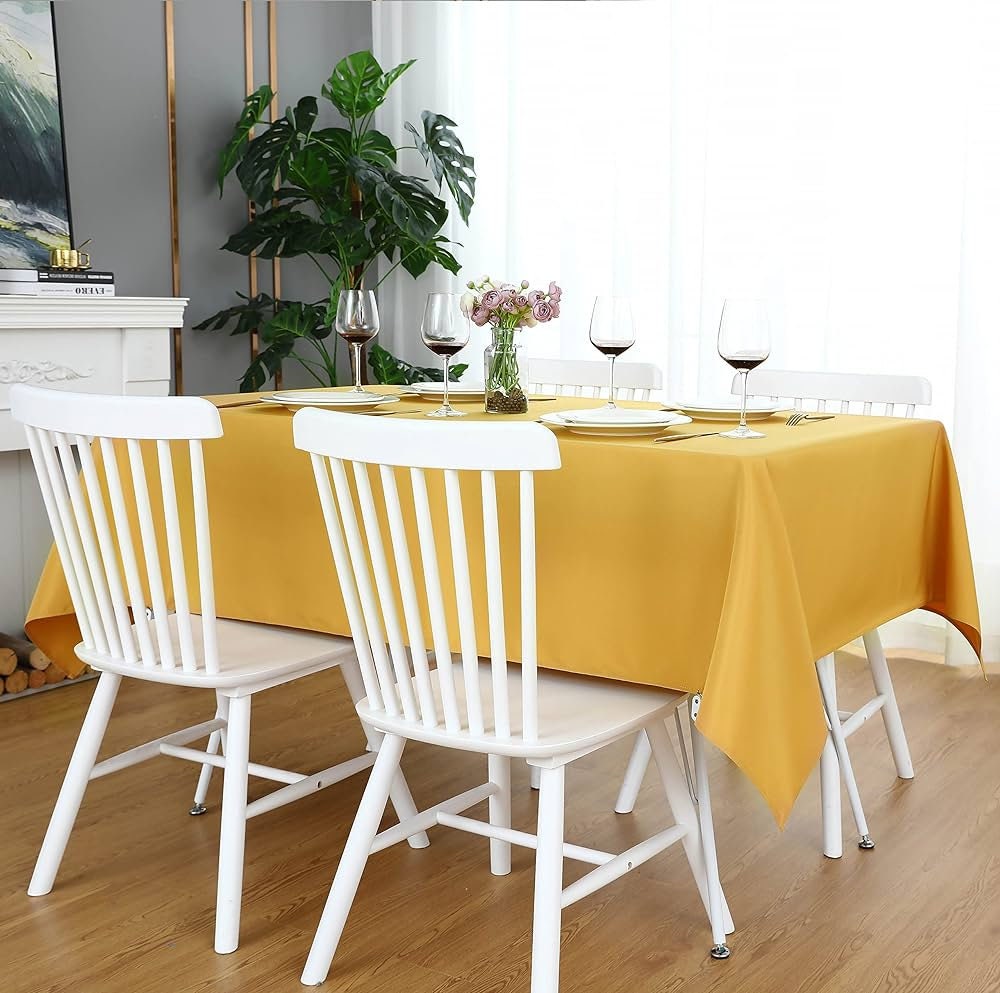 TEAL -  Polyester Poplin Washable Rectangular Tablecloth,Stain Wrinkle Resistant Table Cover Fabric Table Cloth for Dinning, Kitchen,Party
