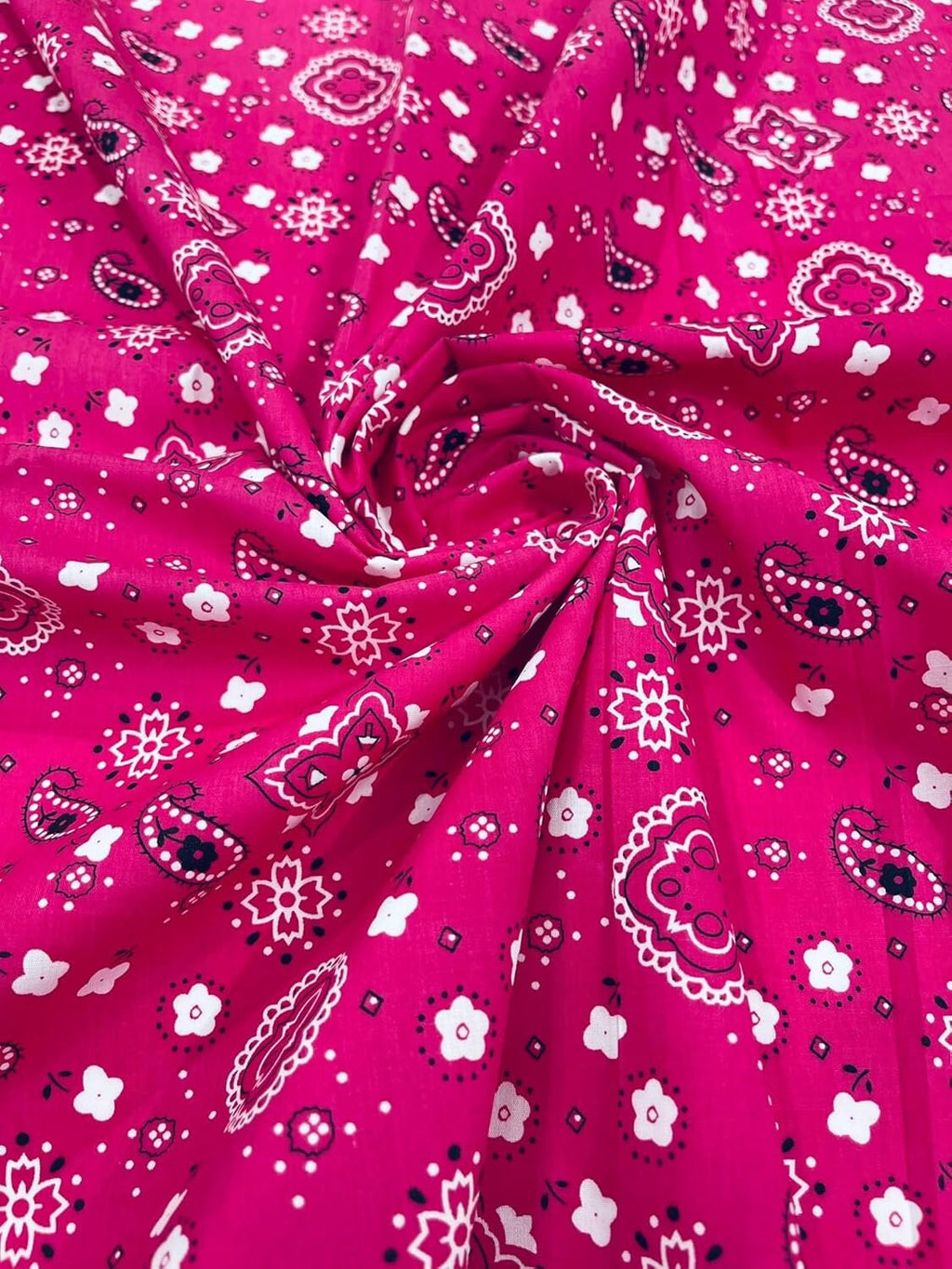 BANDANA - Print Poly Cotton Fabric 60" Wide by The Yard. Choose Color Below