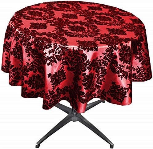 RED - Taffeta Flocking Damask Table Rounds for Wedding, Bridal Shower/Baby Shower, Dinner, Special Events/Home Decor.