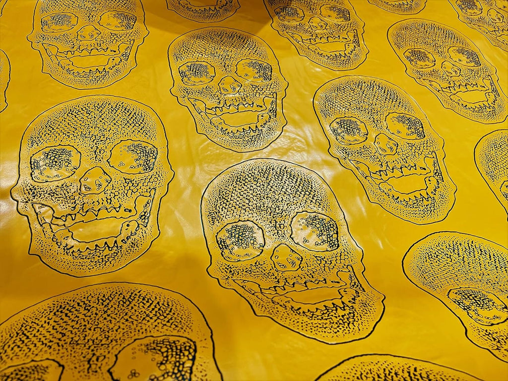 Big Skull Embossed Vinyl Fabric-PVC-Upholstery, Faux Leather By Yard. Choose Color Below