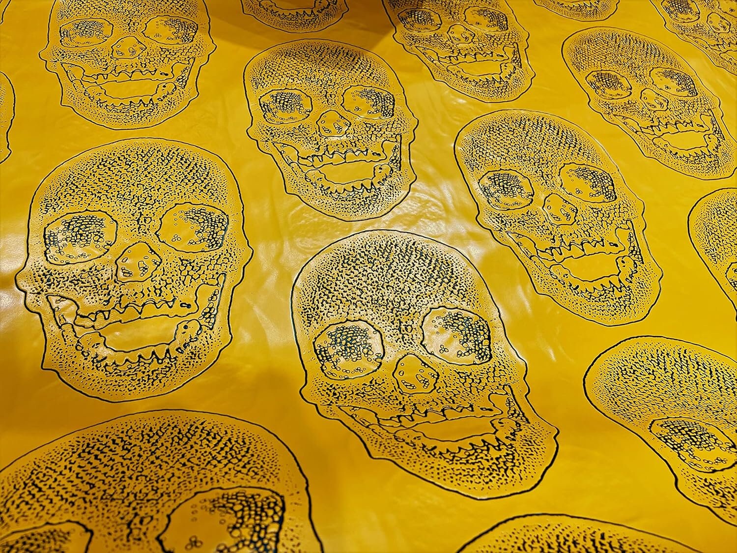 Big Skull Embossed Vinyl Fabric-PVC-Upholstery, Faux Leather By Yard. Choose Color Below