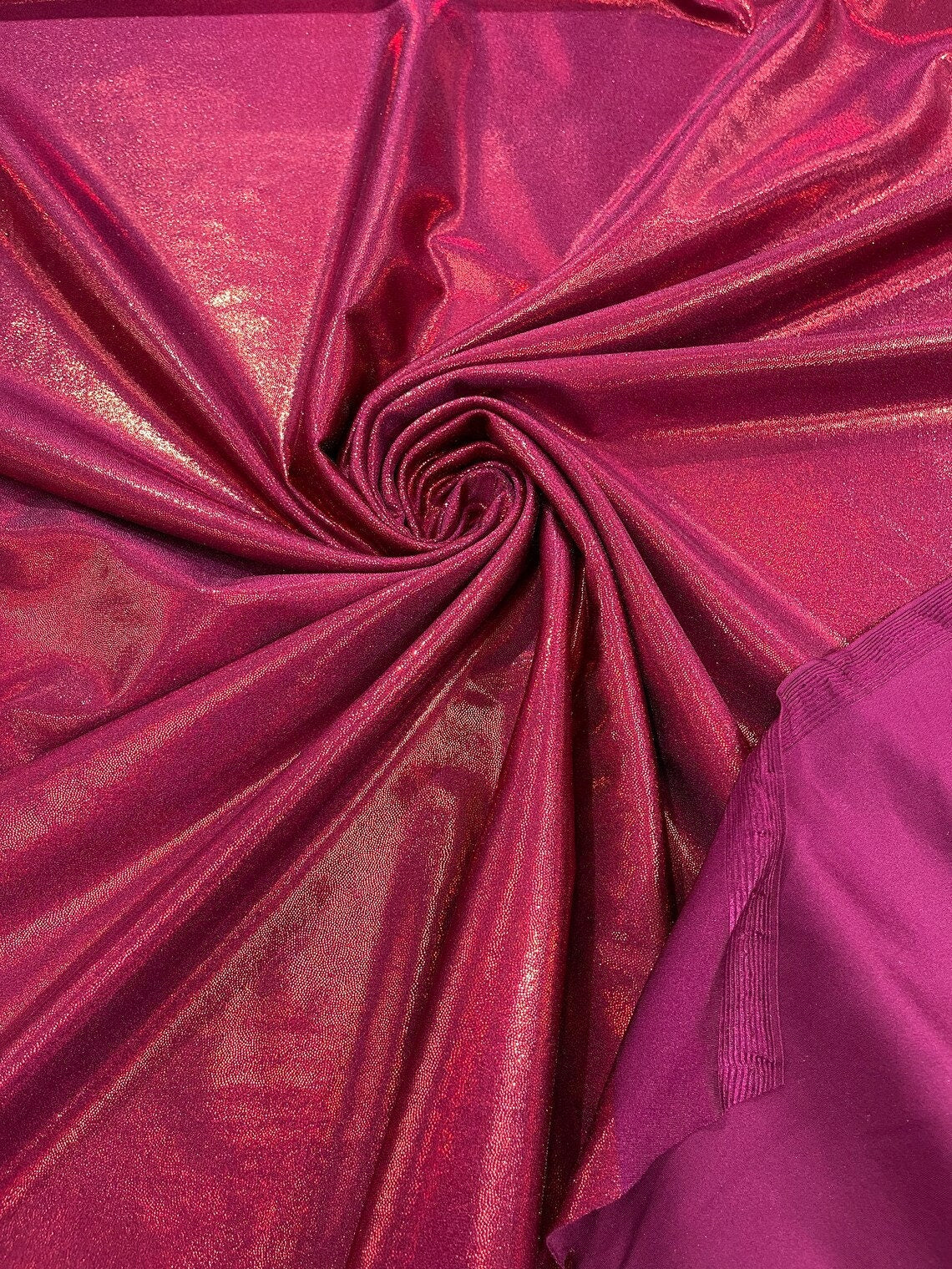 MYSTIQUE - Foggy Foil Metallic Nylon Spandex 4 Way Stretch By Yard. Choose Color Below