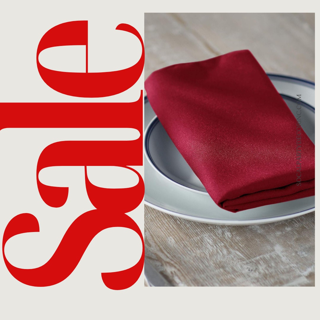 CRANBERRY - Poly Poplin Napkin - 18" X 18" - Cloth Napkins, Washable Reusable Napkins Wrinkle Resistance Napkins for Dinner, Wedding,Parties