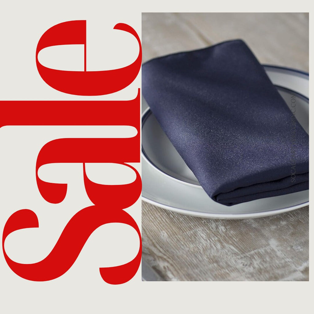 NAVY - Poly Poplin Napkin - 18" X 18" - Cloth Napkins, Washable Reusable Napkins Wrinkle Resistance Napkins for Dinner, Wedding,Parties