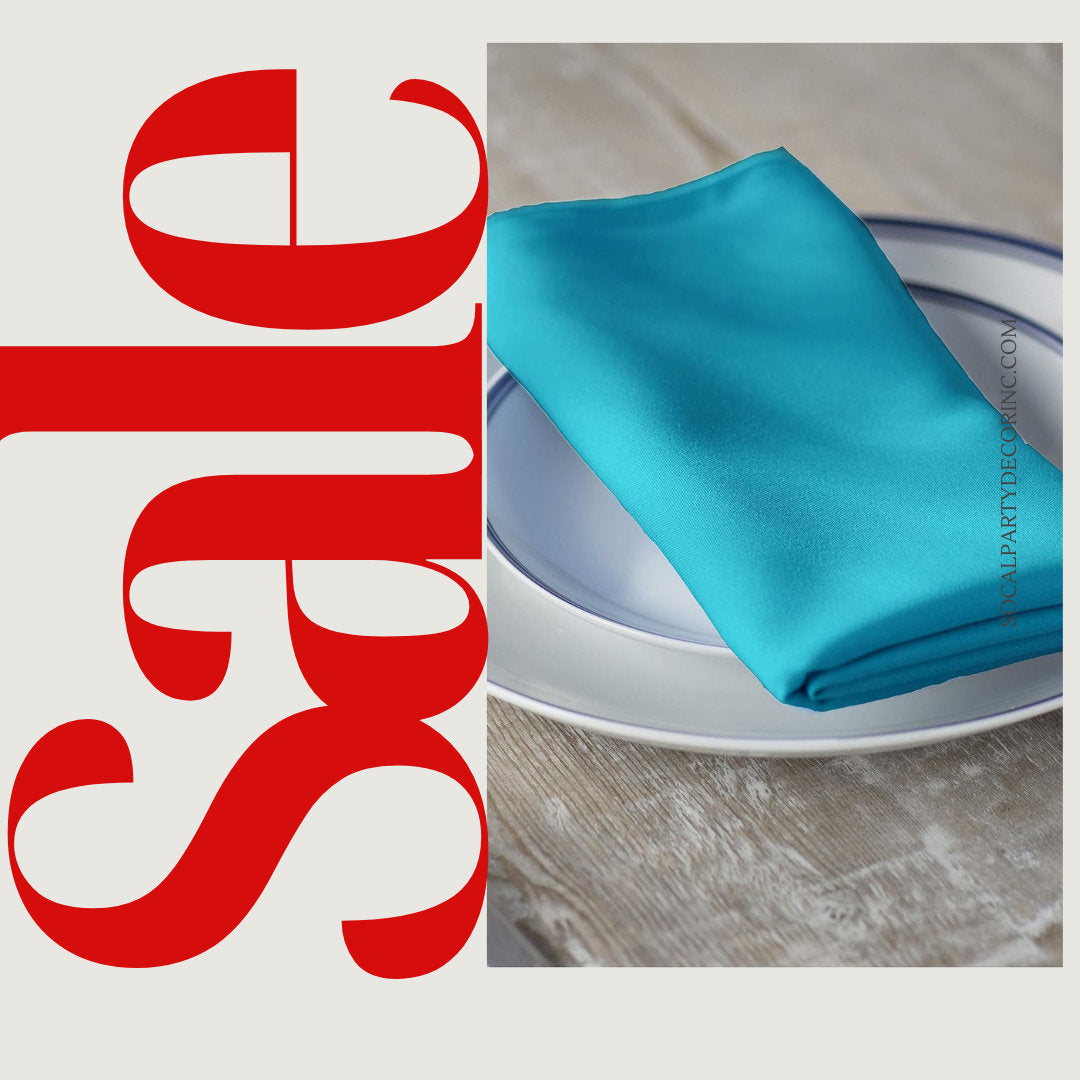 TURQUOISE - Poly Poplin Napkin - 18" X 18" - Cloth Napkins, Washable Reusable Napkins Wrinkle Resistance Napkins for Dinner, Wedding,Parties