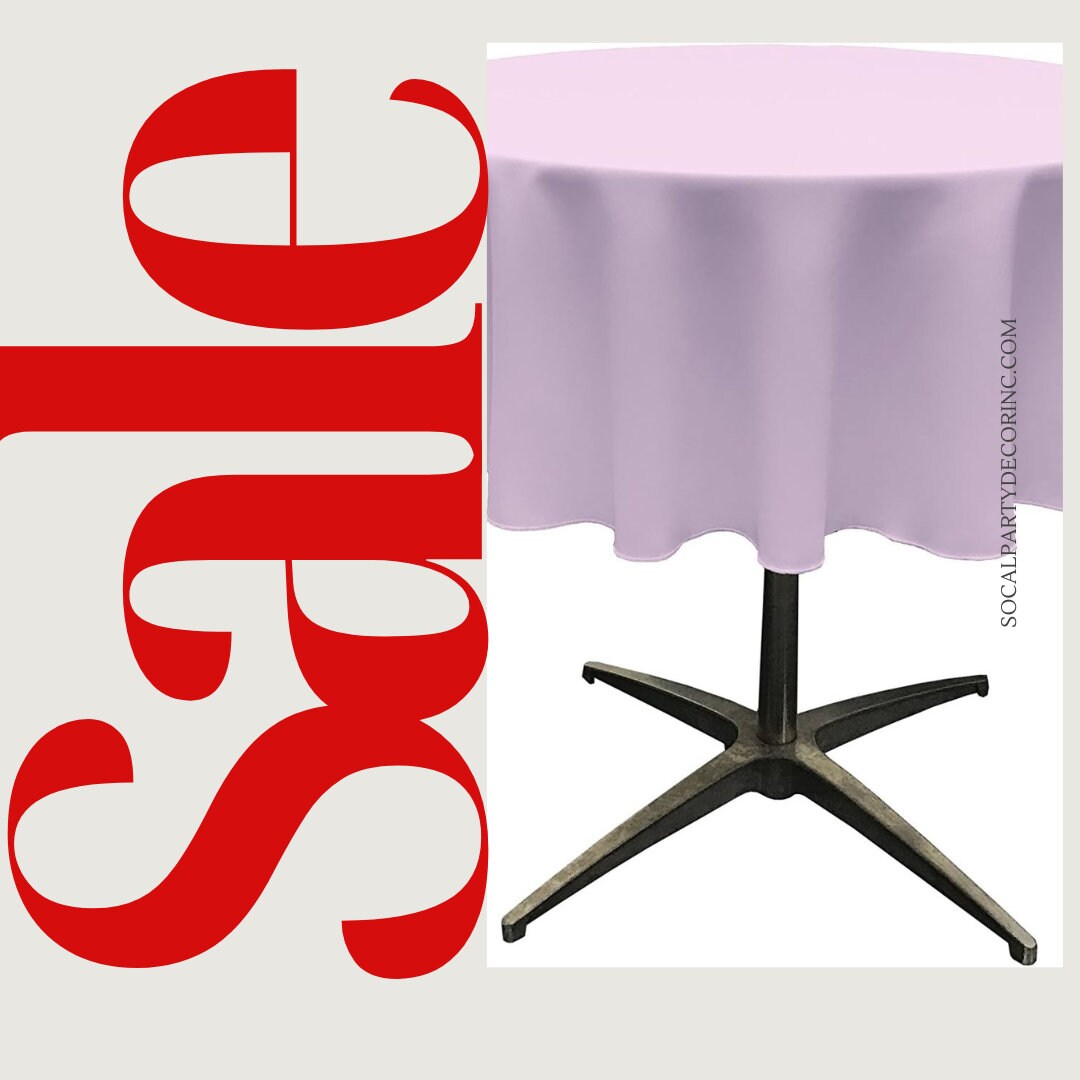 LILAC - Polyester Poplin Washable Round Tablecloth, Wrinkle Resistant Table Cover Fabric Table Cloth for Dinning, Kitchen, Party, Holiday